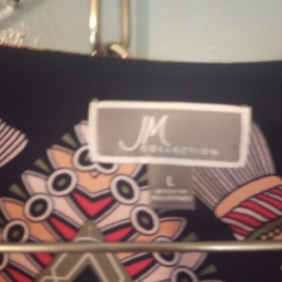 M Collection faux wrap rope print bell sleeve top with elastic waist - Picture 8 of 12